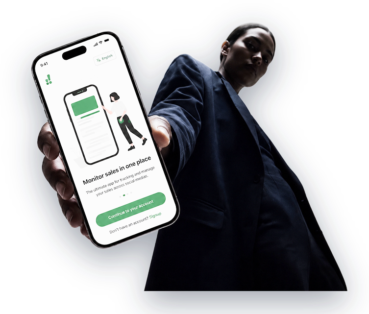 Person holding smartphone with Kontar dashboard